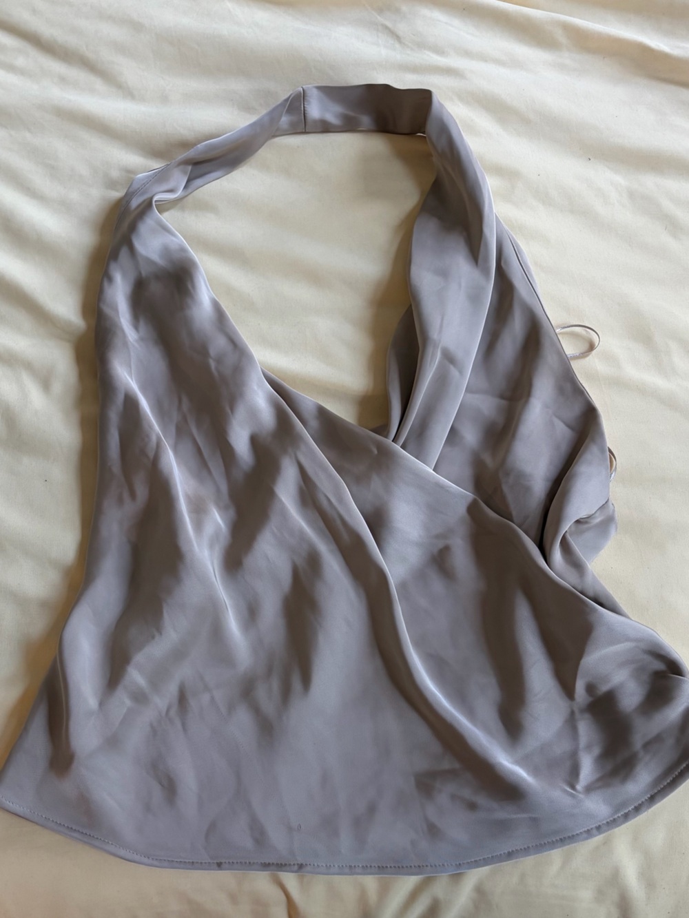 Zara Taupe Halter Satin Top